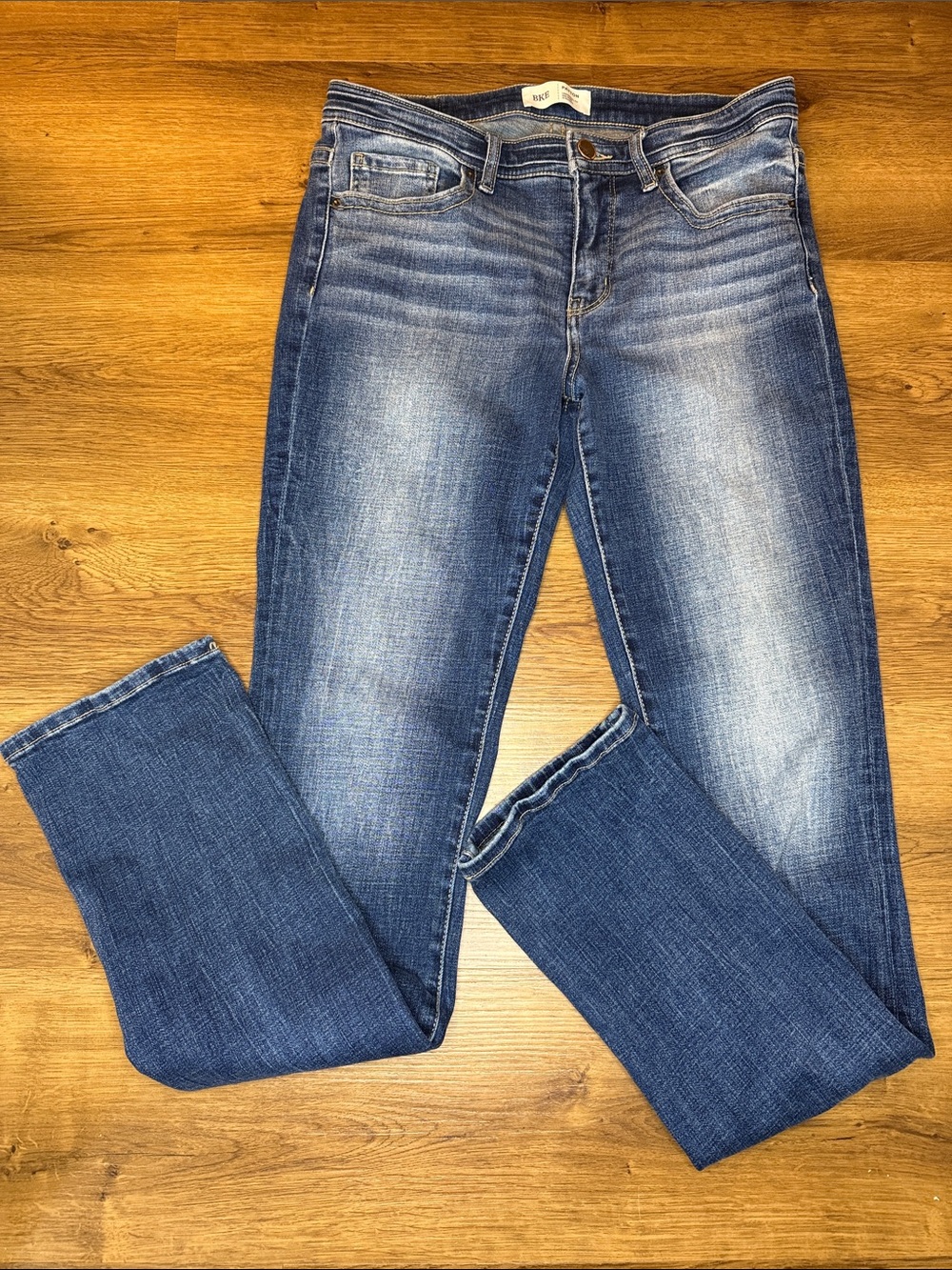 BKE 29x34 Payton Universal Fit Mid Rise Straight Faded Jeans Stretch